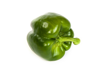 Image showing A green sweet  bell pepper isolated on white