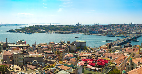 Image showing Istanbul panoramic view from Galata tower. Turkey