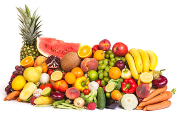 Image showing Huge group of fresh vegetables and fruits