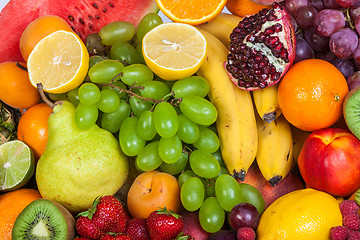 Image showing Huge group of fresh fruits