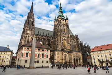 Image showing The west facade of St. Vitus Cathedral in Prague (Czech Republic