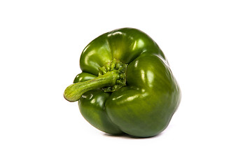 Image showing A green sweet  bell pepper isolated on white