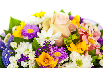 Image showing spring flowers background on white background