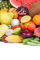 Image showing Huge group of fresh vegetables and fruits