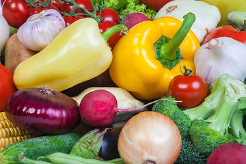 Image showing Group of fresh vegetables isolated on white