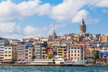 Image showing Golden Horn and the historic Galata area attracts tourists from 