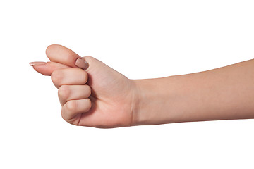 Image showing Hand is showing a fig sign isolated on white