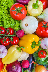 Image showing Group of fresh vegetables isolated on white