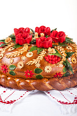 Image showing Ukrainian festive bakery Holiday Bread on white