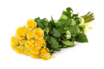 Image showing Group of fresh yellow roses