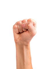 Image showing Males hand with a clenched fist isolated