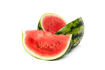 Image showing Fresh, ripe, juicy watermelon. Shot on White