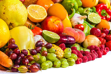 Image showing Group of fresh vegetables isolated on white