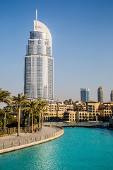 Image showing Address Hotel in the downtown Dubai area overlooks the famous da