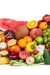 Image showing Group of fresh vegetables isolated on white