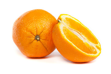 Image showing Fresh orange and a half part of orange