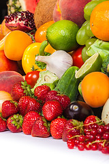 Image showing Group of fresh vegetables isolated on white