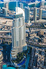 Image showing Address Hotel in the downtown Dubai area overlooks the famous da