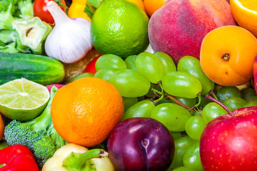 Image showing Group of fresh vegetables isolated on white