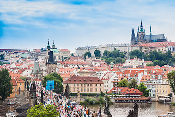 Image showing Karlov or charles bridge in Prague in summer