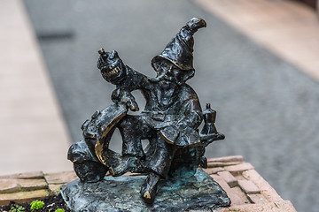 Image showing Sculpture of gnome from fairy-tale in Wroclaw