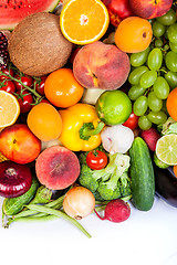 Image showing Group of fresh vegetables isolated on white