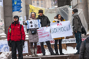 Image showing Protest on Euromaydan in Kiev against the president Yanukovych