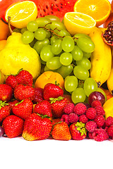 Image showing Huge group of fresh fruits