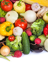 Image showing Group of fresh vegetables isolated on white