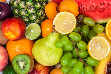 Image showing Huge group of fresh fruits