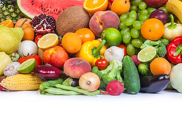 Image showing Huge group of fresh vegetables and fruits