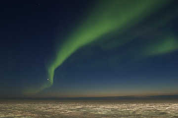 Image showing Aurora moving from twilight horizon