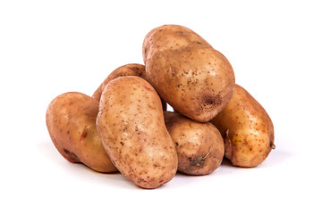 Image showing Group of potatoes isolated on white