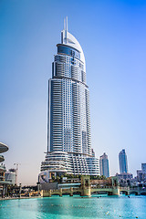 Image showing Address Hotel in the downtown Dubai area overlooks the famous da