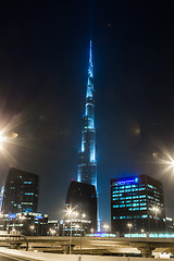 Image showing View on Burj Khalifa, Dubai, UAE, at night