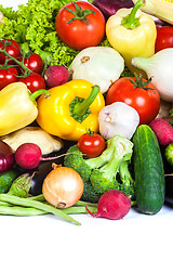 Image showing Group of fresh vegetables isolated on a white background