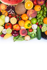 Image showing Huge group of fresh vegetables and fruits