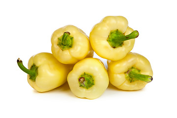 Image showing Group of seet bell peppers isolated on white