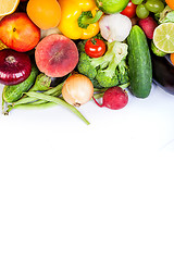 Image showing Group of fresh vegetables isolated on white