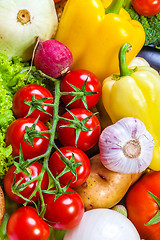 Image showing Group of fresh vegetables isolated on white