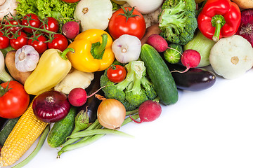 Image showing Group of fresh vegetables isolated on white