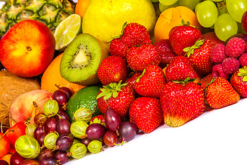 Image showing Huge group of fresh fruits