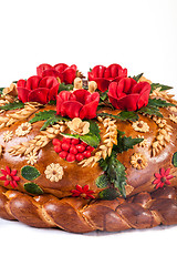 Image showing Ukrainian festive bakery Holiday Bread on white