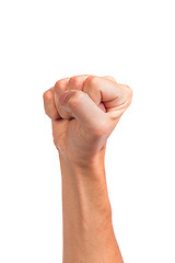 Image showing Males hand with a clenched fist isolated