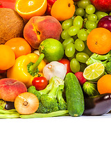 Image showing Group of fresh vegetables isolated on white