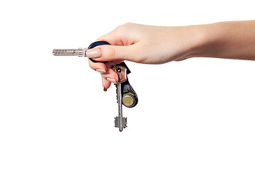 Image showing Female hand holding a key to the house