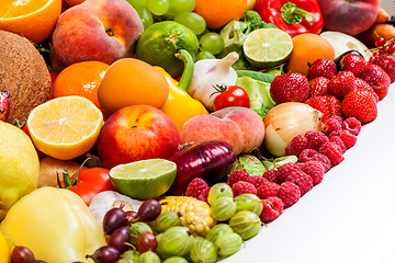 Image showing Group of fresh vegetables isolated on white