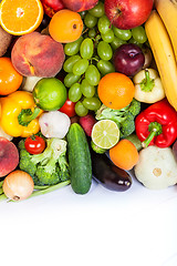 Image showing Group of fresh vegetables isolated on white