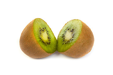 Image showing Kiwi cut in half isolated on white