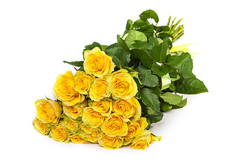 Image showing Group of fresh yellow roses